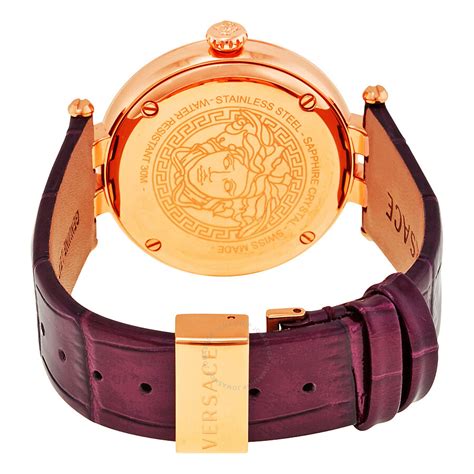 versace v-helix rose medusa head dial ladies watch|medusa deco leather strap watch.